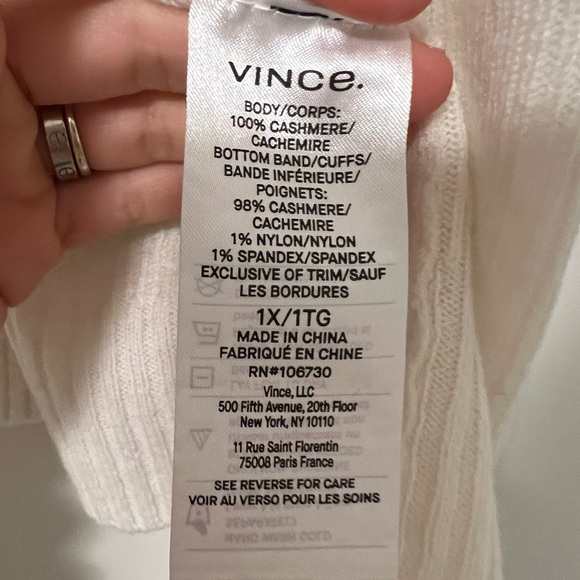 Vince Cream cashmere Cardigan Sweater NWT // Sz 1X - Picture 2 of 2